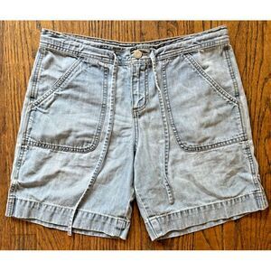 London Jean Shorts Women Size 6 Blue Light Wash Denim 7" Inseam Vintage